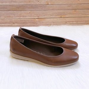 Timberland Women’s Bradstreet Ultra Bal Brown Leather Ballerina Flats
